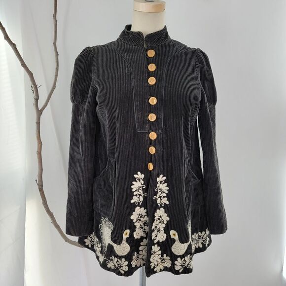 RARE anthropologie elevenses peacock corduroy - Picture 1 of 16